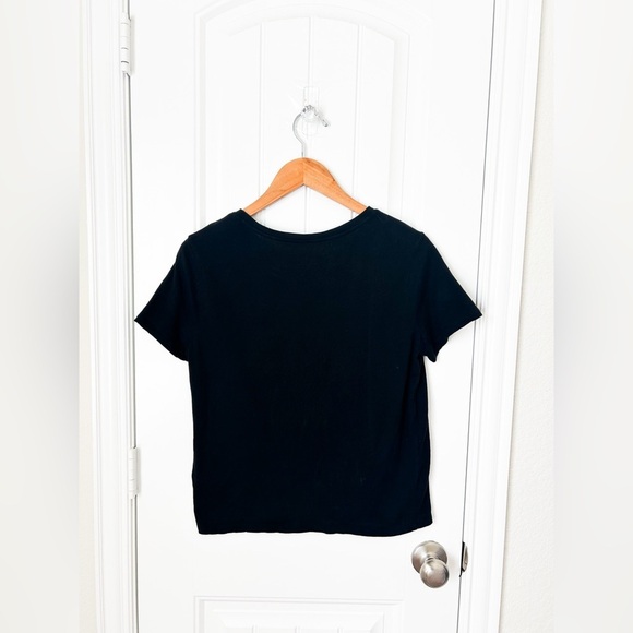 Victoria’s Secret Black Lounge T-Shirt with Silver Metallic VS Logo Size Small - Picture 3 of 3